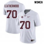 NCAA Women's Alabama Crimson Tide #70 Alex Leatherwood Stitched College Nike Authentic White Football Jersey MT17Z01NT